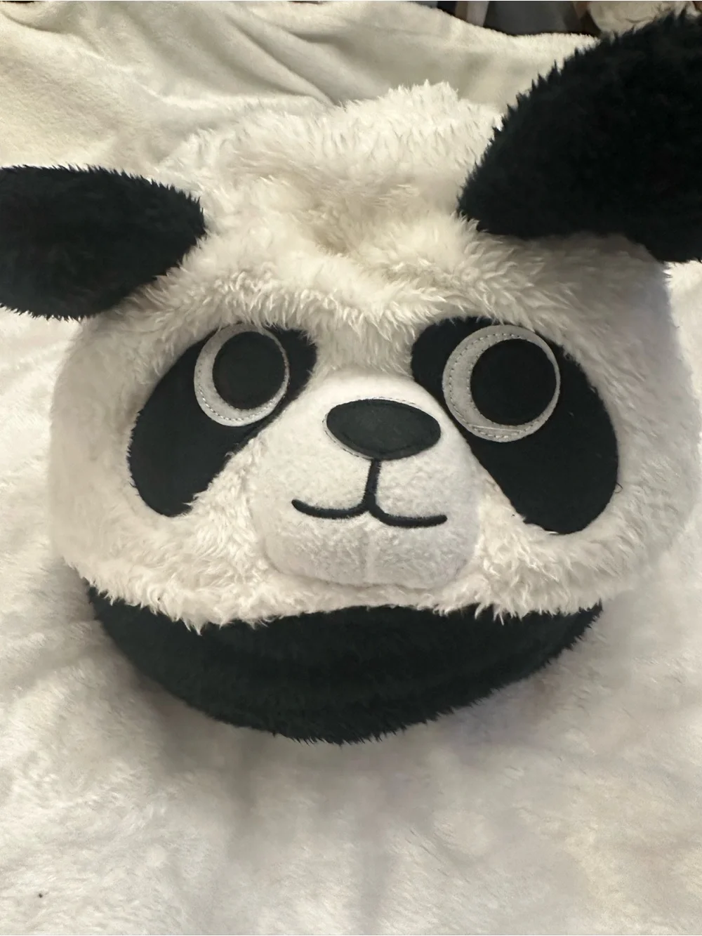 Kids Black & White Panda One-Piece Hooded Costume